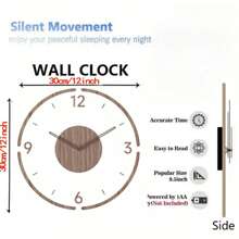 1 Peça Relógio de Parede de Vidro Temperado Silencioso, Estilo Minimalista Moderno - Adequado para Sala de Estar, Cozinha, Escritório, Decoração de Sala de Estilo, Perfeito como Presente de Natal, Ano Novo, Halloween, Ação de Graças