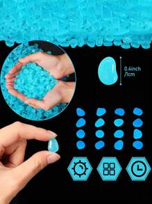 500pcs/10pcs-Glow In Dark Rocks Luminous Stone Garden Accessories Micro Landscape Fish Tank Decoration Outdoor Patio Lawn Yard Kit,Glow In The Dark Garden Pebbles Stones Rocks For Yard And Walkways Decor, DIY Decorative Luminous Stones(Blue)