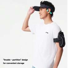 Li-NING Running Series Unisex Reflective Compact Portable Storage Fitness Sports Arm Bag ABDV087 - Black - View 10