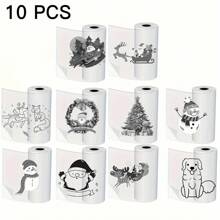 2/4/8 Rolos Etiquetas Adesivas Claras Autoadesivas de Papel Térmico Brilhante de 57mm Para Impressoras de Bolso/Miniatura, Ajuste Universal, Impressão de Alto Contraste