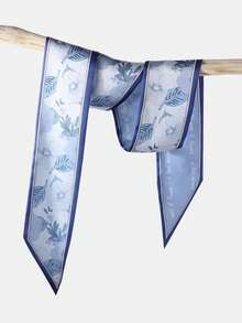 5 件/套优雅真丝围巾和花卉图案发带和头带和发带，多用途，适合日常生活和度假头巾头带吸汗带，发饰