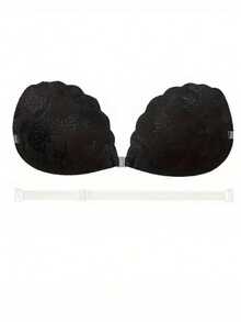 1 件可重复使用的蕾丝前扣乳头贴 - 隐形防滑乳贴，配有可调节肩带，舒适贴合 - 无线、不透明、针织面料女士内衣和内衣配件 - 彩色 - 查看 10