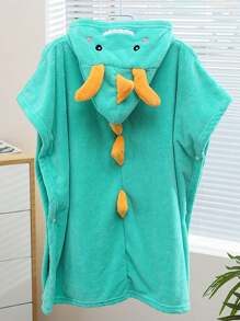 1 Pc Dinosaur Design Bath Towel For Children, Baby Kids Cloak Towel With Cape, Boys And Girls' Absorbent Bathrobe, Swimming Beach Hooded Towel,Best Gift For Children's Day