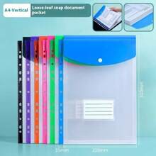 6pcs A4 Size High Capacity Document Folders With 11 Holes Ring Binders, Modern PP Material, Expandable Button, Label Pocket, Suitable For Students, Teachers, Office Workers, Housewives, School, Home, Office, Business Trips, Travel, Attendance Management, File Organization, Document Storage, Loose-Leaf Sorting, Portable Design, Expandable Capacity,Back To School,School Supplies