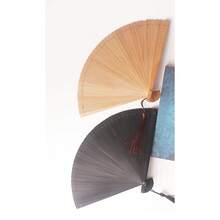 Folding Fans, Wooden Handheld Fans With Tassel, Hand Holding Fans For Women, Wedding, Dancing Party - 黑色 - 查看 2