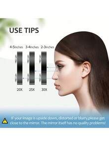 1pc 30X Magnifying Makeup Mirror With Tweezers - 3.5 Inch Portable Travel Makeup Mirror For Eyebrow Trimming, Portable Round Hand Mirror With 2 Suction Cups For Wall Mounting,Portable Mini Cosmetic Mirror, Use For Makeup Application, Eyebrow Trimming