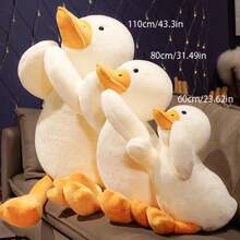 1 pieza Adorable muñeco de peluche grande de oca y pato blancos, muñeco suave para dormir, abrazar, usar como almohada decorativa, regalo para cumpleaños, festividades, niños