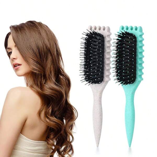 1pc Bounce Design Curling Hair Comb, Air Cushion Massage Hair Brush, Big Wave Curling Hairbrush