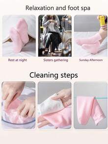 1 对足膜，含精油，美白保湿，适用于干燥、皲裂的双足；凝胶足跟和腿部保暖器，用于足部保湿 - 粉色 - 查看 10