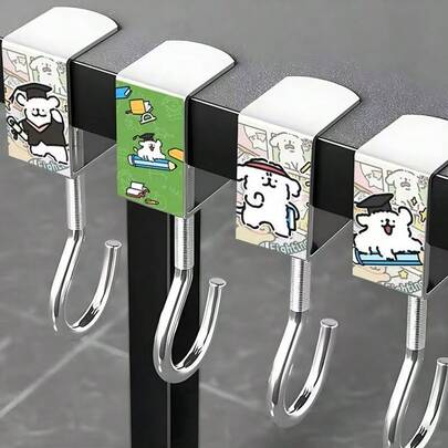 2pcs Versatile Bag Hooks For Home Office And Living Spaces, No-Drill Installation, Durable Desk Side And Desk Top Hooks, Space-Saving Accessories For Handbags, Backpacks, Purses, Totes, Lanyards, And Accessories, Sturdy Stainless Steel Finish, Lightweight Yet Strong Load-Bearing, Ideal For Entryway, Bedroom, Kitchen, Dorm Room, Travel, And Workspace Organization