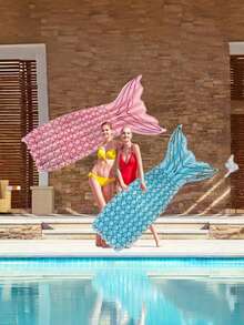 1pc Sequin Mermaid Inflatable Float, Adult Inflatable Water Bed - Multicolor - View 1