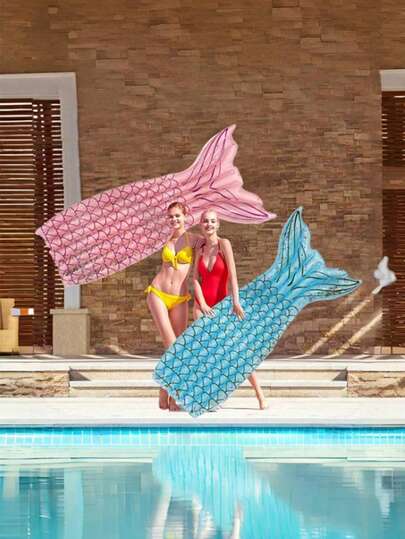 1pc Sequin Mermaid Inflatable Float, Adult Inflatable Water Bed