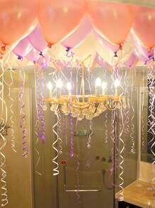 10pcs Mixed Shiny Laser Party Balloon Ribbon & String For Decoration, Birthday, Wedding Party Supplies, Back To School Valentine Day