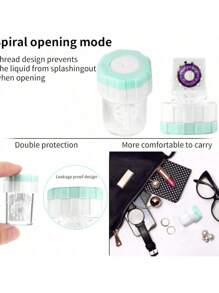 1pc Multi-Color Manual Contact Lens Cleaner, Portable Rotating Contact Lens Cleaning Container, Clean And Hygienic Contact Lens Immersion Storage, The Best Women's Day Gift For Travel And Daily Use, Mother's Day Gift,Makeup,Cheap,Room Decor,Vanity,Travel,Bedroom,Makeup Accessories