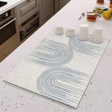 1pc Simple Printed Washing And Drying Mat, Super Absorbent, Table Decoration, Sink Absorbent Quick-Drying Table Mat, Washable, Foldable And Quick-Drying Mildew-Proof.
