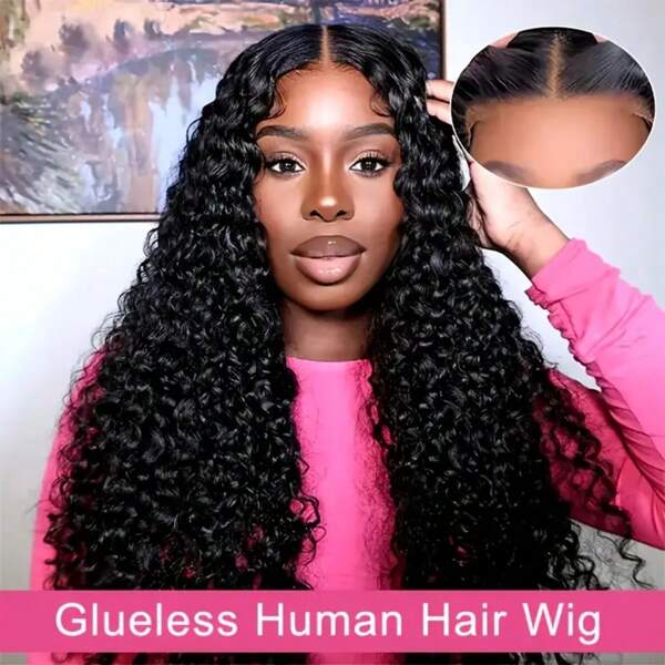 200% Density 13x4 13x6 5*5 4*4 Curly Wave Lace Closure Wigs Human Hair Upgraded Glueless Wig Put On And Go Glueless Wigs Human Hair Pre Plucked Pre Cut Ready To Wear Glueless HD Lace Front Wigs For Women