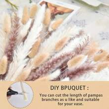 300 pezzi di erba di pampa secca, bouquet di fiori secchi per matrimoni, casa, centrotavola, casa moderna, soggiorno occidentale, cameretta per bambini, stanza boho, spiaggia, ufficio femminile e decorazioni boho