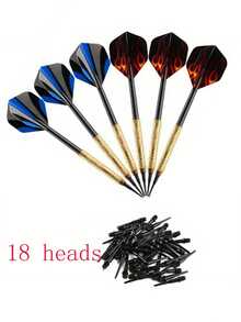 24 件 14 克时尚旗形软式飞镖，休闲塑料头飞镖，6 支飞镖 +18 个飞镖尖