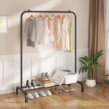 MOYIPIN Metal Clothes Rack, Portable Single Rod Garment Hanging Rack, Coat Rack For Bedroom, Balcony 43.3 Inches - Multicolor - View 3