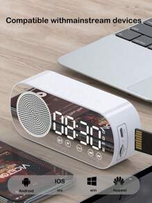 Wireless Bluetooth Speaker, Multifunctional High-Volume Bass Subwoofer Clock, Mini AI Smart Alarm Clock Speaker