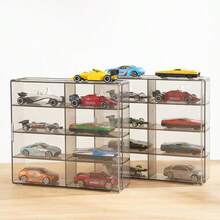 1:64 Acrylic Display Box For 8 Wheels Car Model Toy Rack Hot Door Cabinet - 白色 - 查看 4