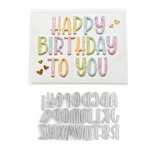 Troqueles de corte de metal con diseño de letras del alfabeto para nuevas manualidades de hacer tarjetas, scrapbooking y suministros artesanales - Plateado - Ver 6
