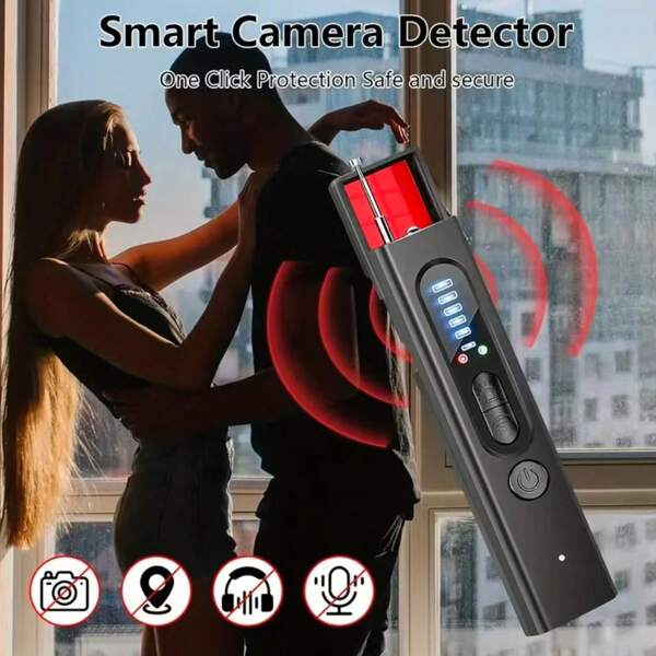 1 Stück Mini schwarzer Anti-Spionage Anti-Abhör-Detektor, Signaldetektor für Kamera, Anti-Überwachungs-Detektor, Kamera-Detektor, Anti-Spionage Autobahn-GPS-Tracker, RF-Signalscanner, Sicherheitsschutzvorkehrung