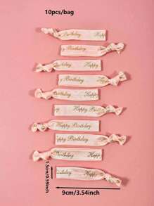 10pcs-Multicolor Birthday Party Wristbands, Bracelets, Elastic Bracelets, Party Supplies