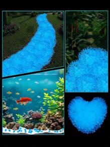 500pcs/10pcs-Glow In Dark Rocks Luminous Stone Garden Accessories Micro Landscape Fish Tank Decoration Outdoor Patio Lawn Yard Kit,Glow In The Dark Garden Pebbles Stones Rocks For Yard And Walkways Decor, DIY Decorative Luminous Stones(Blue)