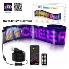 Wisciton Pannello di display flessibile a LED RGB Matrix per camion, con animazione programmabile, controllo tramite app Bluetooth, ideale per creazione di insegne luminose scorrevoli