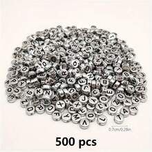1000pcs/Pack Black Acrylic Alphabet Beads 4x7mm, A To Z Letter Beads For DIY Bracelets, Necklaces, Keychains And Jewelry Making - Multicolor - View 15