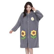 1pc Floral Embroidered Robe, Bathrobe, Casual Loungewear, Suitable For Bathroom, Pool, Living Room, All Seasons Back To School - Multicolor - View 9