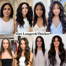 直发夹接发真人发自然黑色 8 件套带直发夹接发全头巴西 18 夹接发女士 - Natural Black - 查看 11