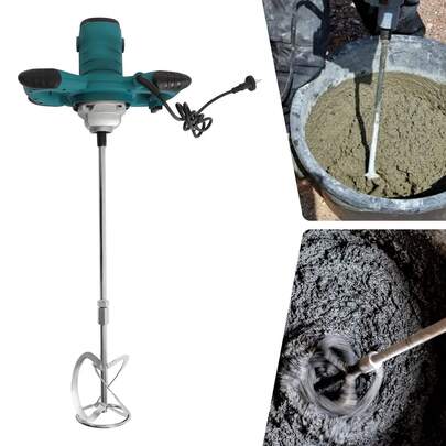 WANLECY Handheld Concrete Mixer Cement Mud Mixer Portable Electric Concrete Plaster Mud
