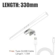 Wisciton Striscia luminosa per monitor computer 33/50 cm, luce a LED per area di lavoro, dimmerabile e con timer, adatta per scrivania/ufficio/casa/videogiochi, lampada a molletta per protezione degli occhi con controllo touch