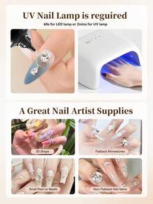 3 件 3D 35ML 雕塑凝胶，超强凝胶指甲胶，用于指甲魅力 3D 指甲闪亮凝胶，用于装饰宝石美甲艺术宝石钻石固化，需要 UV/LED 美容礼物