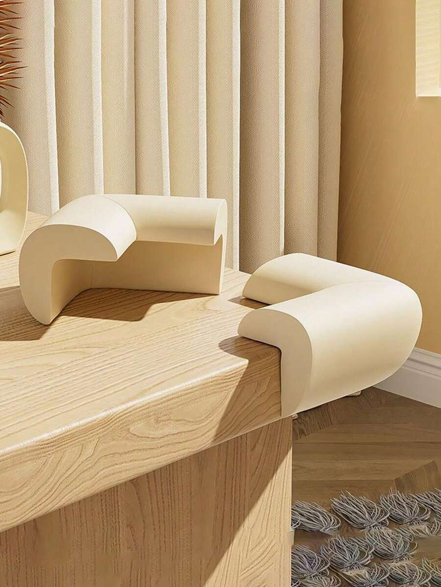 4 piezas Protectores de esquina, calcomanías de pared antichoque para muebles del hogar, cubierta suave para los lados de las mesas, envoltura de borde de protección, envoltura de protección de esquina de seguridad, adecuada para esquinas de mesas filosas y duras