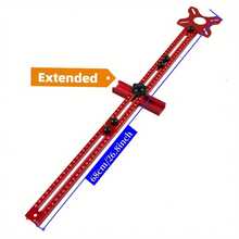 加长三合一路由器铣槽支架木工切割铣削圆形辅助工具铝路由器圆形切割夹具 - 紅色 - 查看 14