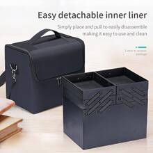 1 Stücke Schminkkoffer & Tasche Set mit extra großer Kapazität - Reisefreundlicher Kosmetikaufbewahrung mit wasserdichtem Pinselhalter & verstellbaren Fächern - Professionelle Aufbewahrung für Makeup-Künstler & unterwegs Beauty-Enthusiasten! Badezimmer Accessoires Rückkehr zur Schule