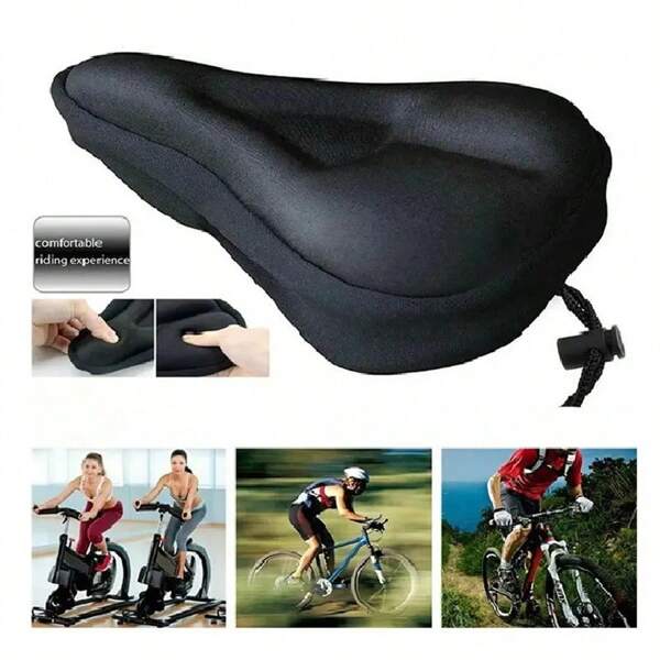 1pc Bike Seat Cover, Gel Padded Bike Seat Cushion For Men Women, Comfort And Extra Soft Seat Cover, Fits Mountain And Road Bikes, Stationary Exercise Bicycles, Indoor Cycling