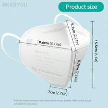 MKKRYUU 50 KN95 Masks, 5-Layer KN95 Masks, A Variety Of Colors, Disposable Protective Masks, Unex (Pink, Blue, Gray, Black, White) - 10 Of Each Color, Suitable For Decorating Construction Sites, Etc. - Multicolor - View 7