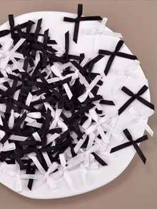 100Pcs 3cm Mini Satin Ribbons Flowers Bows Ties For DIY Craft Scrapbooking Embellishment Accessories Pets Hair Clothes Decoration
