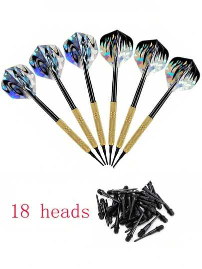 24PCS 14g Fashionable And Flag Soft Darts, Casual And Plastic Head Darts, 6 Darts +18 Darts Tips