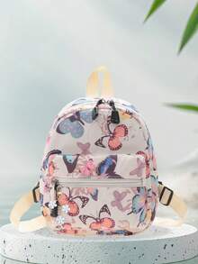 Cute And Playful Butterfly Printed Backpack For Girls - Preppy Style With Adjustable Strap - White Polyester Lining - Hand Wash Or Professional Dry Clean, School Backpack - Multicolor - View 9