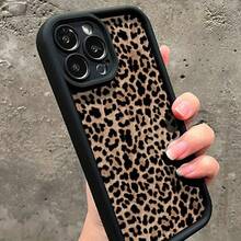 A Phone Case With A Leopard Pattern, Designed For Iphone 16/15/14, Featuring A Stylish Print. - 黑色 - 查看 3