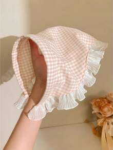 1 件儿童时尚简约格子头带，百搭野餐乡村风格可爱甜美发饰 - 彩色 - 查看 6