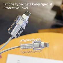1件/5件/10件苹果充电线保护套[安卓USB+Type-C线保护套]，防缠绕线缆管理充电器配件，手机配件 - 無色 - 查看 3