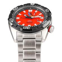 Orient Relógio Mecânico Masculino Orient SEL0A003M0 Mostrador Laranja, Material em Aço Inoxidável, Elegância Comercial, Adequado para Uso Diário