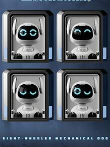 智能遥控机器狗电动玩具，带灯光音乐，触摸互动，八轮宠物狗机器狗玩具，生日礼物，特技玩具车，玩具狗