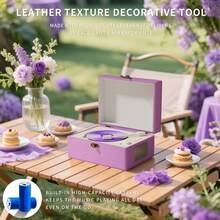 Yintiny Rechargeable Leather CD Player With Speakers, Bluetooth Transmitter, Festival Gift, BGM Player For Home Decor. - Purple - View 7